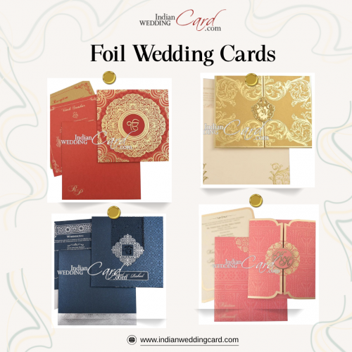 Modern Foil Wedding Cards for a Glamorous Wedding Invitation