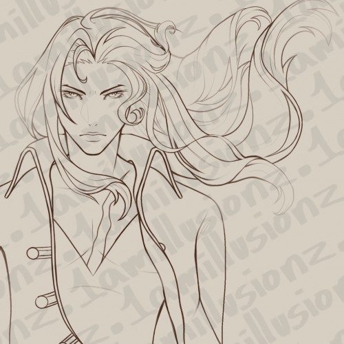Alucard from Castlevania lineart :)