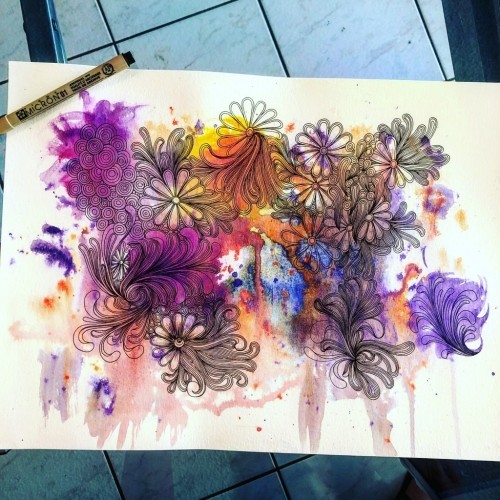 Flowers in the rain